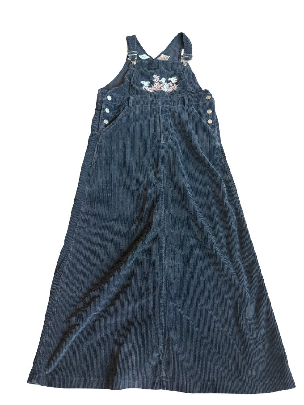 The Disney Store 101 Dalmatians Black Corduroy Overall Dress Retro Y2K 90s Med